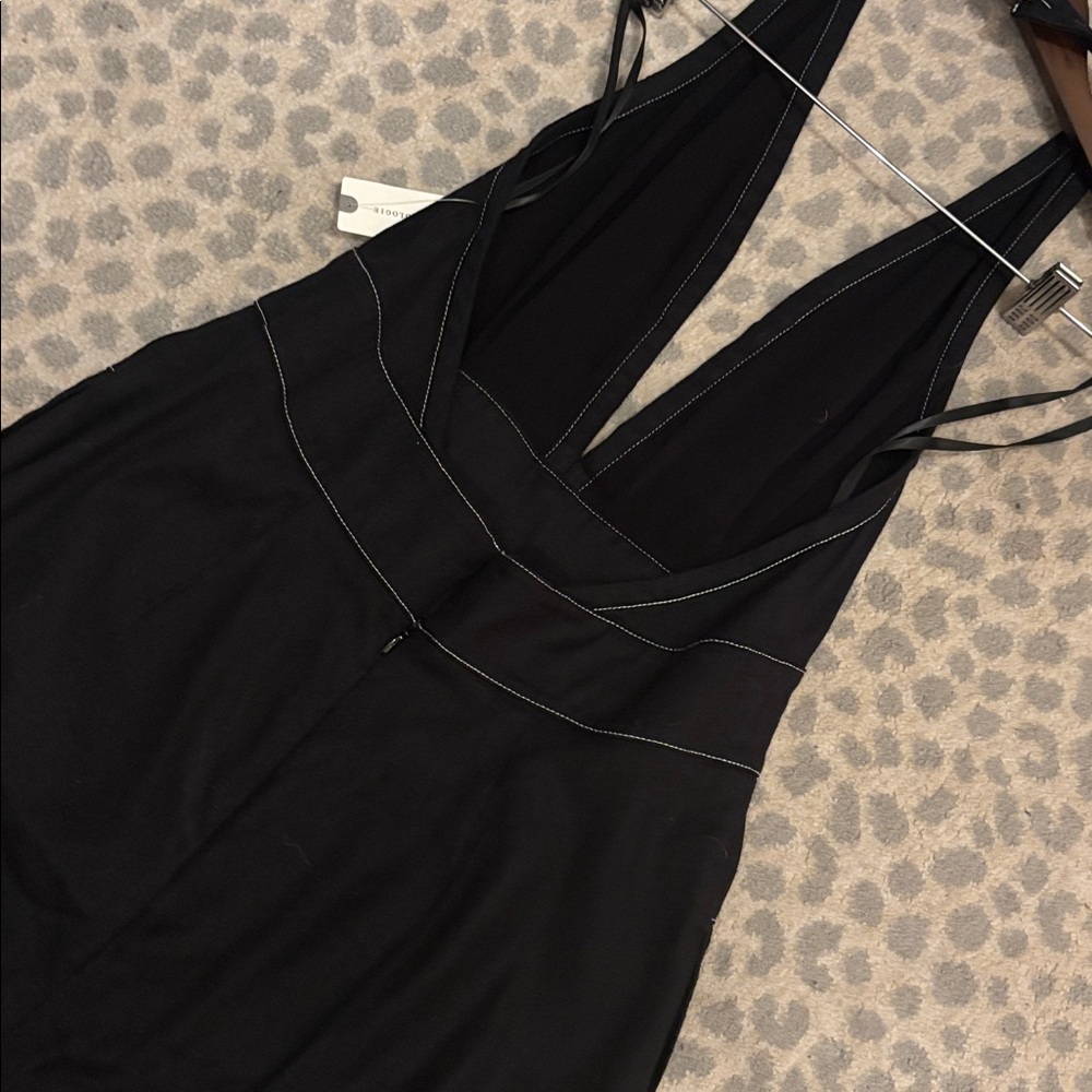 Anthropologie Black Halter Wide-Leg Jumpsuit - Picture 15 of 16